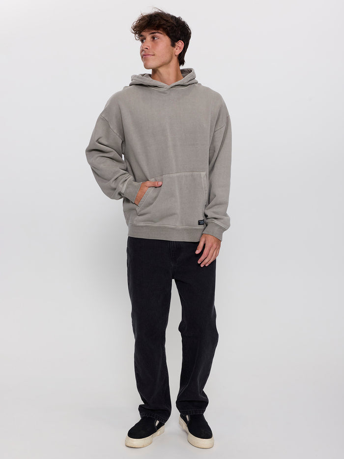 Thrills Military Slouch Pull On Cropped Hood - Fog XS