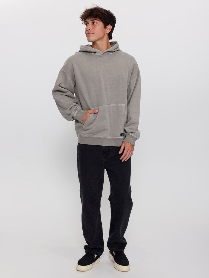 Thrills Military Slouch Pull On Cropped Hood - Fog XS