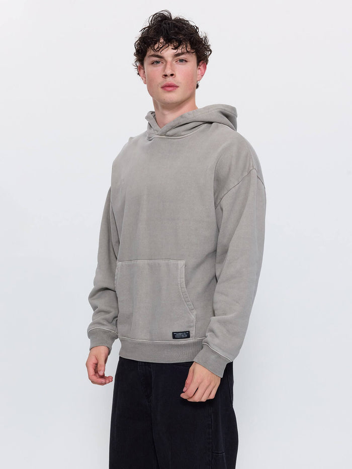 Thrills Military Slouch Pull On Cropped Hood - Fog XS