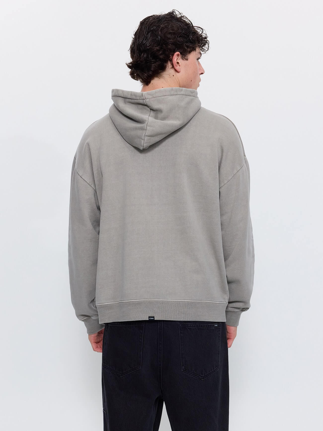 Thrills Military Slouch Pull On Cropped Hood - Fog XS