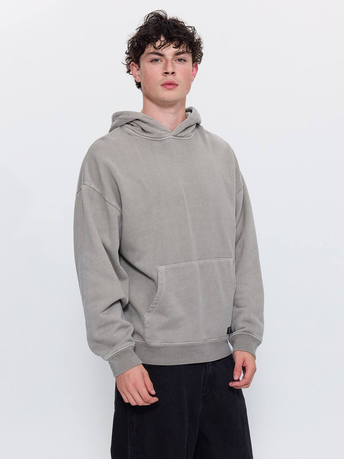 Thrills Military Slouch Pull On Cropped Hood - Fog XS