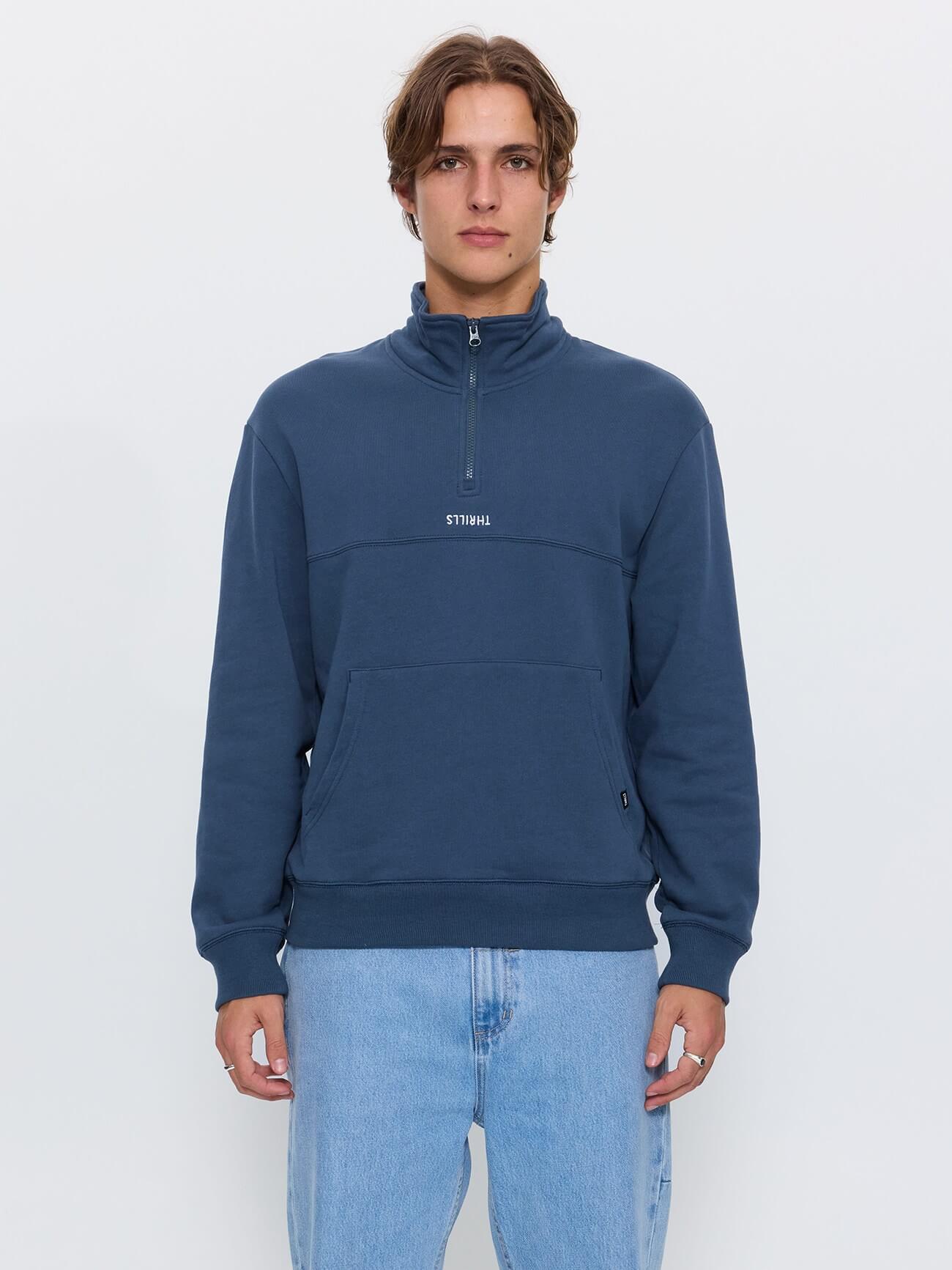 Minimal Thrills Quarter Zip Fleece - Dark Slate XS