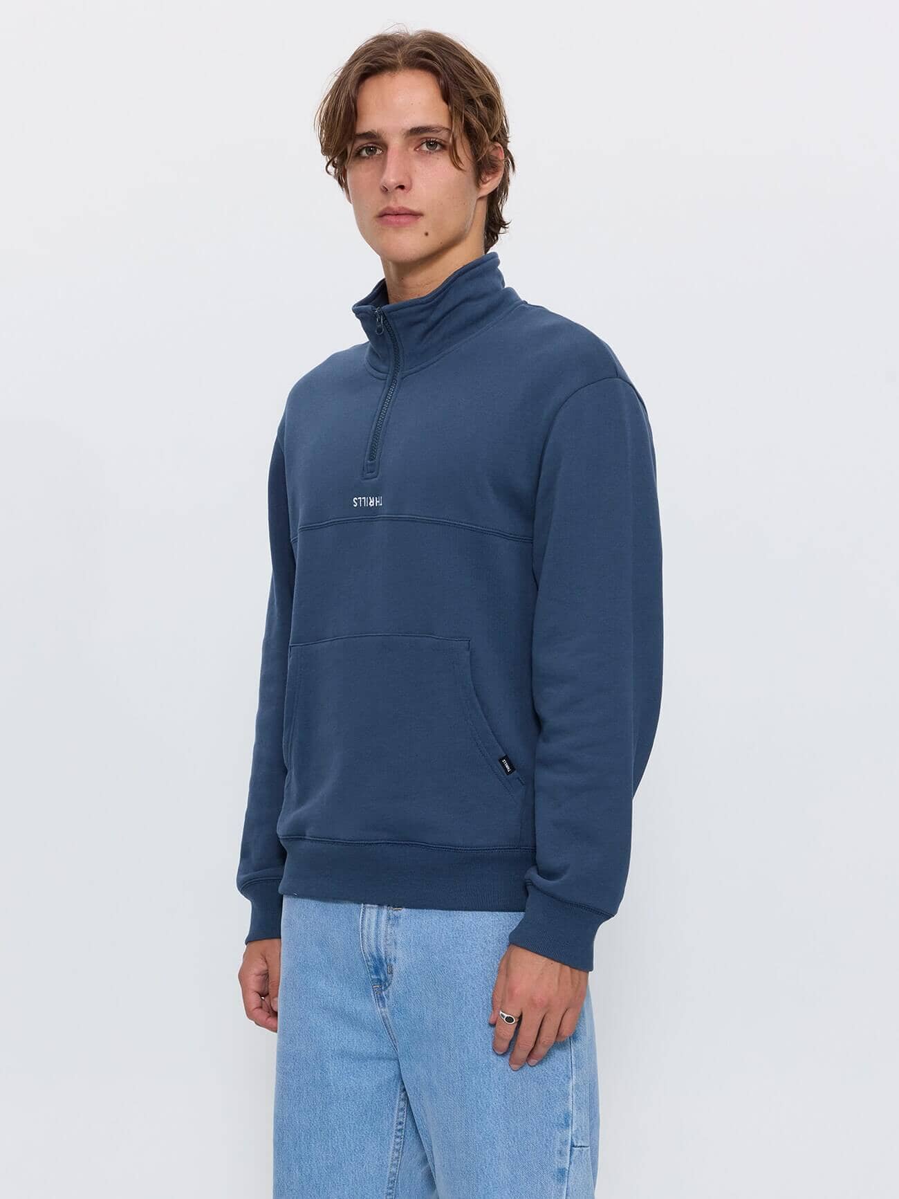 Minimal Thrills Quarter Zip Fleece - Dark Slate XS