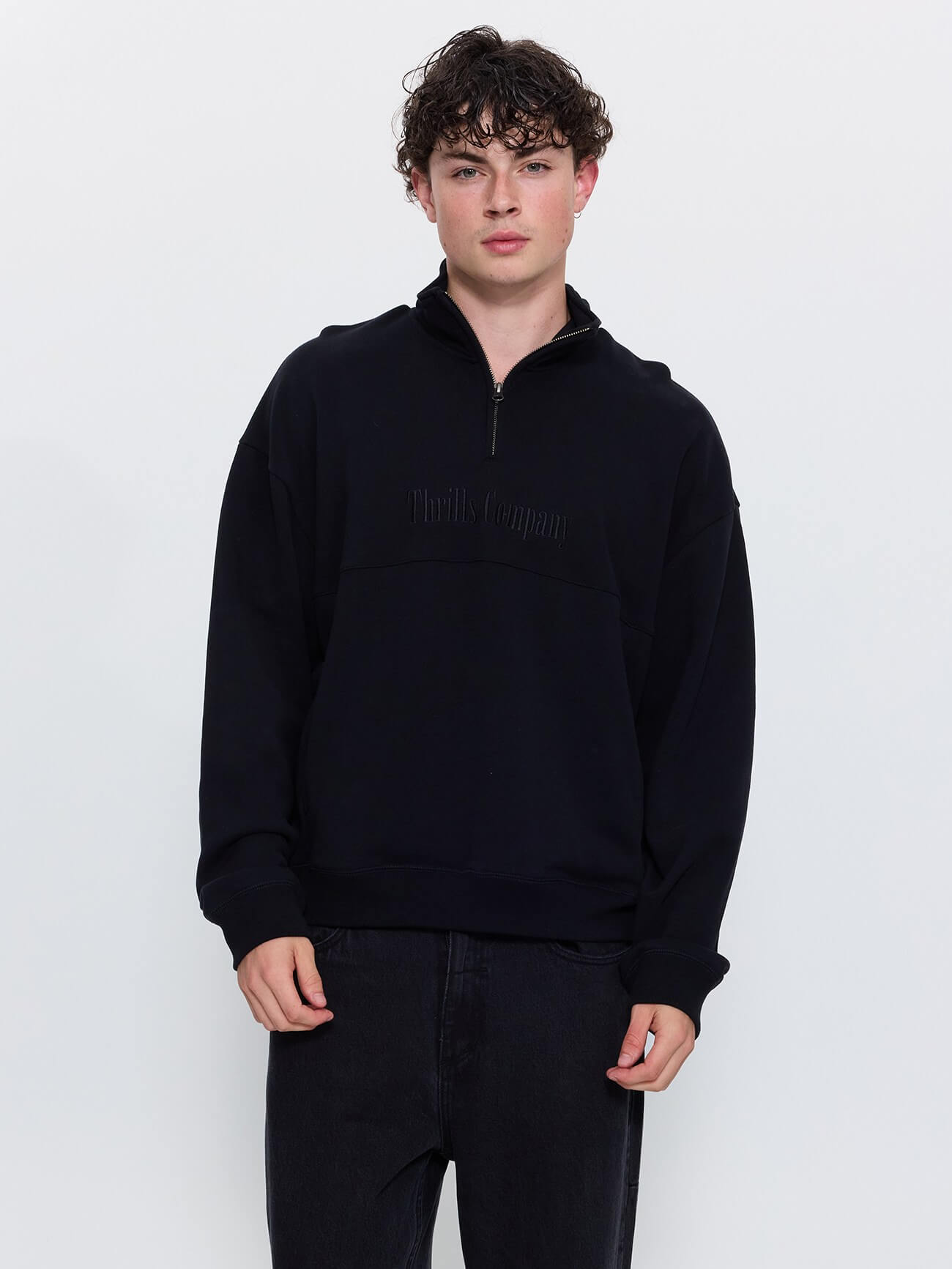 Primitive Thrills Quarter Zip Fleece - Black XS