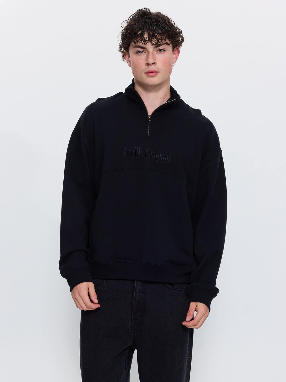 Primitive Thrills Quarter Zip Fleece - Black XS