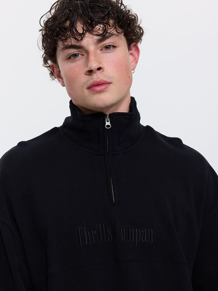 Primitive Thrills Quarter Zip Fleece - Black XS