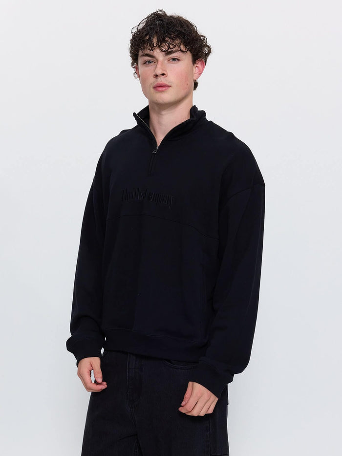 Primitive Thrills Quarter Zip Fleece - Black XS