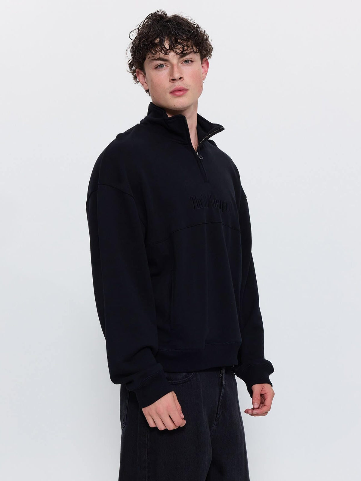 Primitive Thrills Quarter Zip Fleece - Black XS