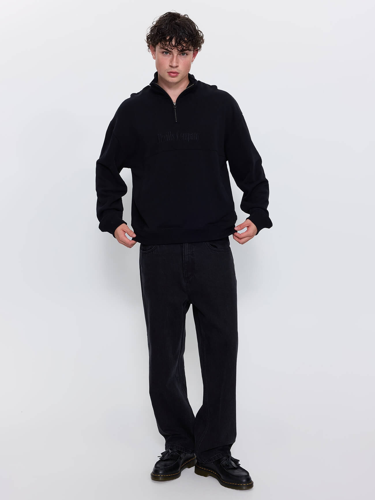 Primitive Thrills Quarter Zip Fleece - Black XS