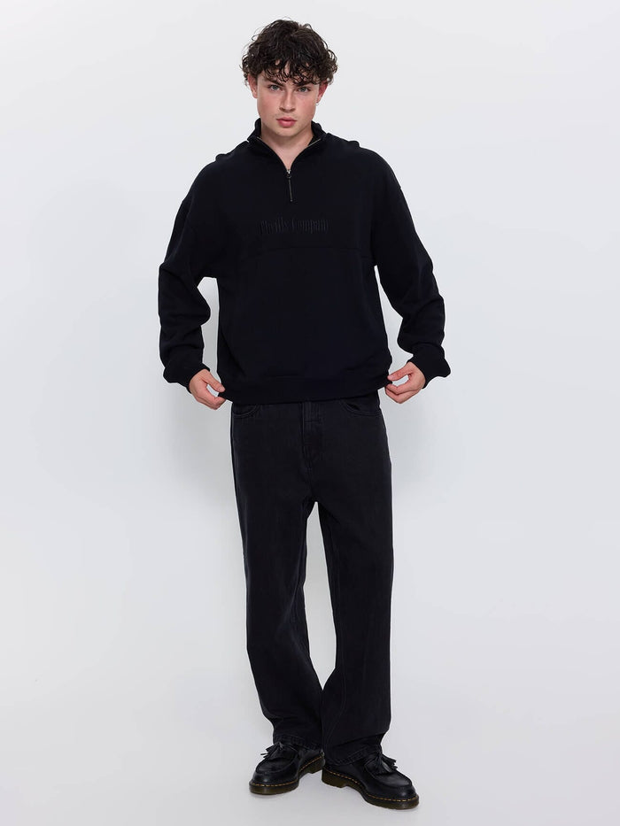 Primitive Thrills Quarter Zip Fleece - Black XS