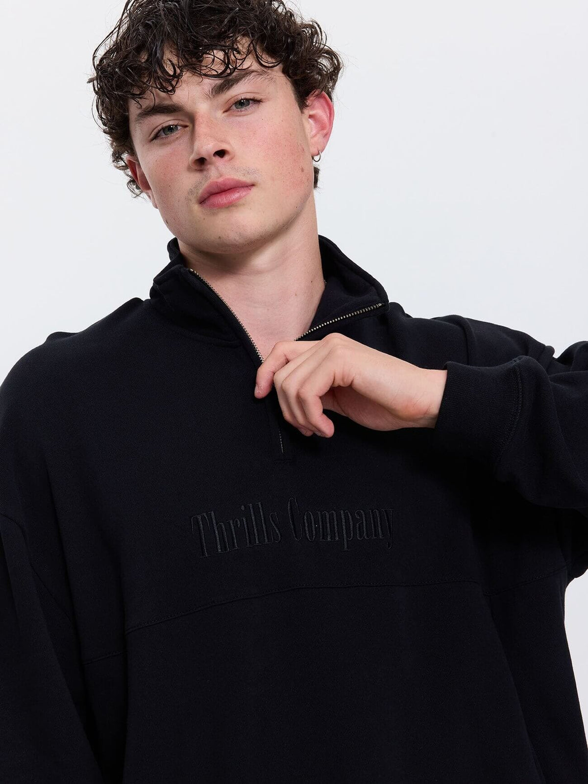 Primitive Thrills Quarter Zip Fleece - Black XS