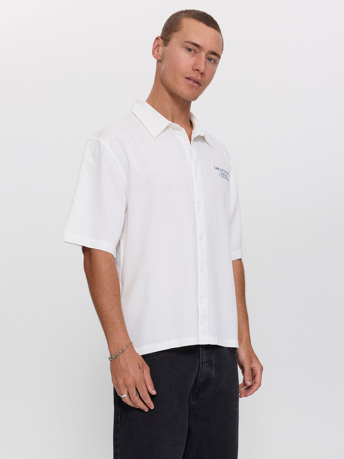 Lost Cause Cropped Short Sleeve Shirt - White XS