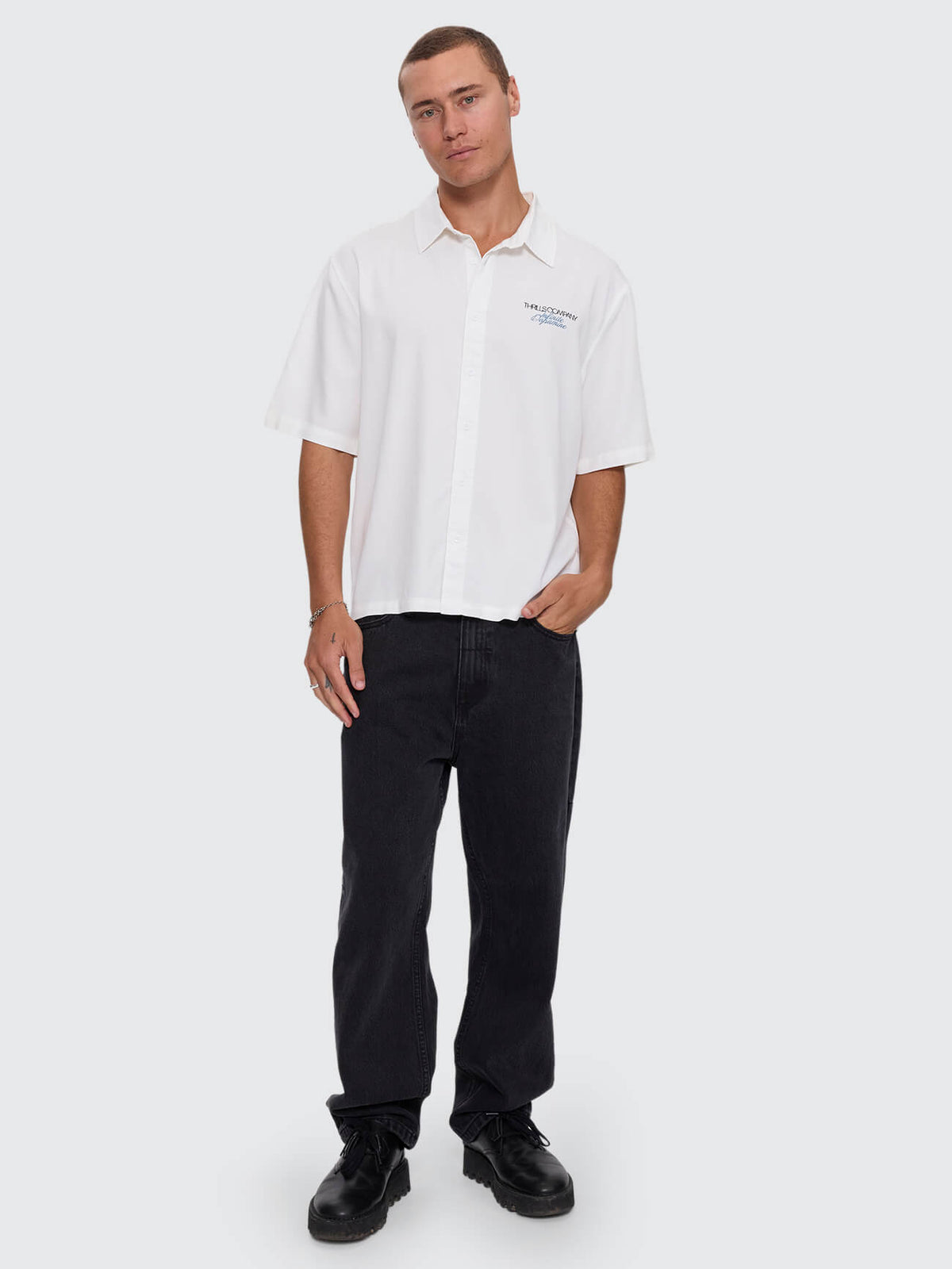 Lost Cause Cropped Short Sleeve Shirt - White XS