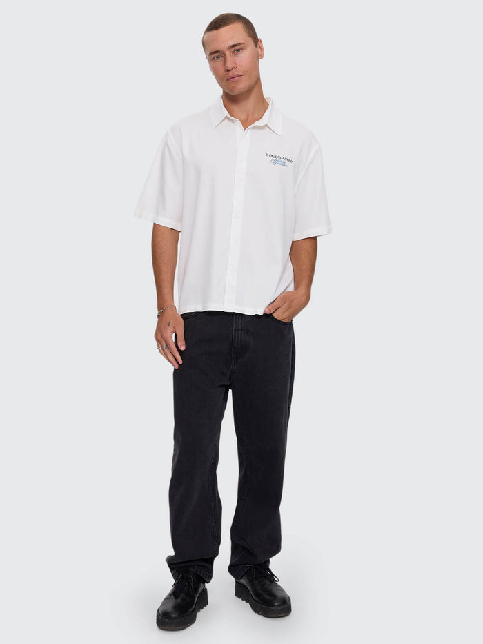 Lost Cause Cropped Short Sleeve Shirt - White XS