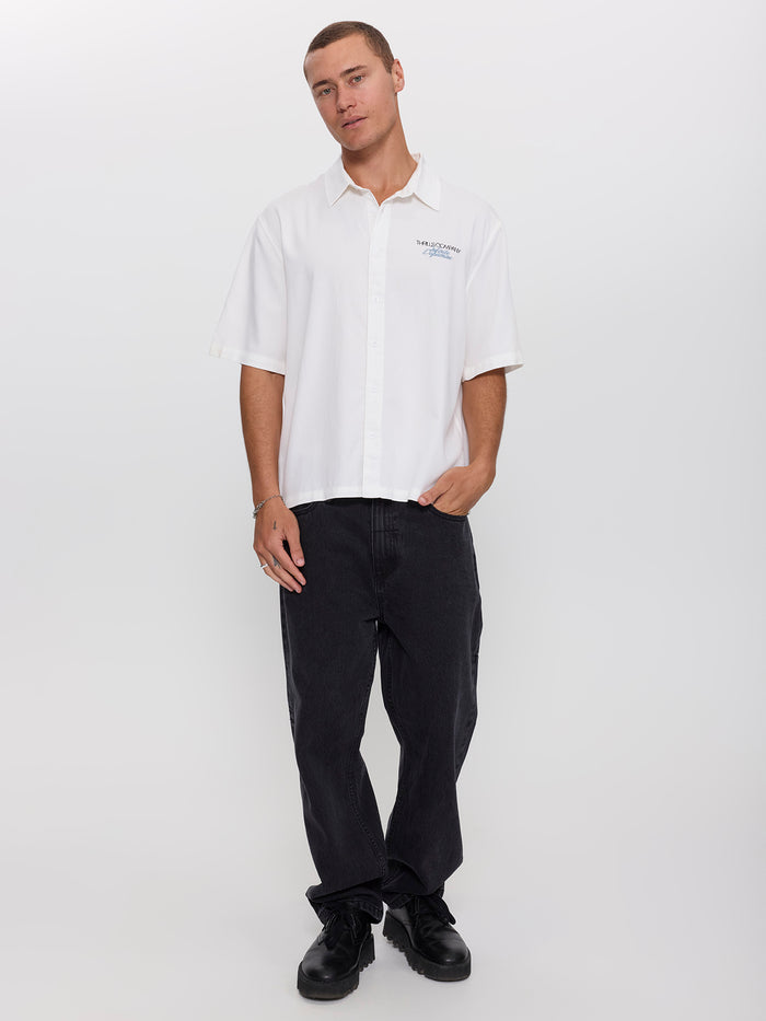 Lost Cause Cropped Short Sleeve Shirt - White XS