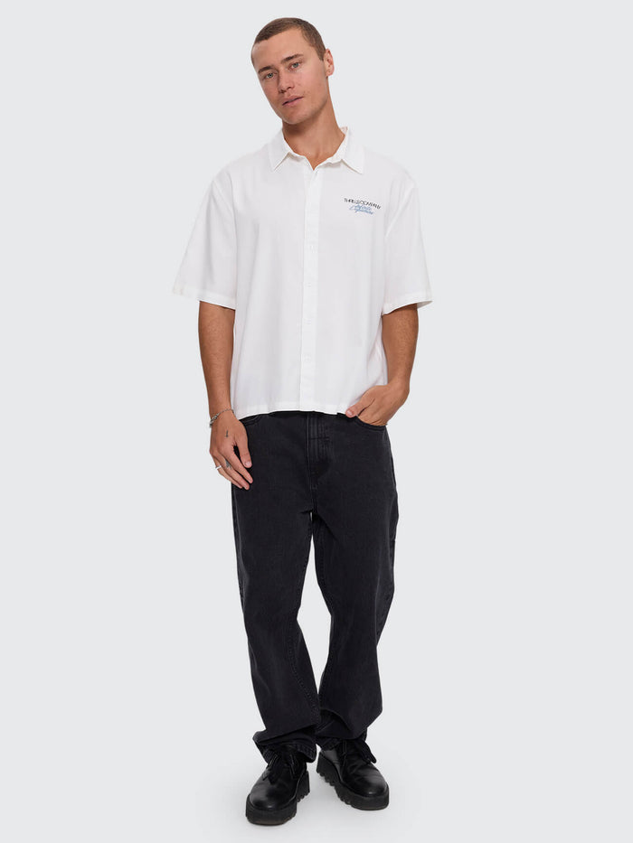 Lost Cause Cropped Short Sleeve Shirt - White XS