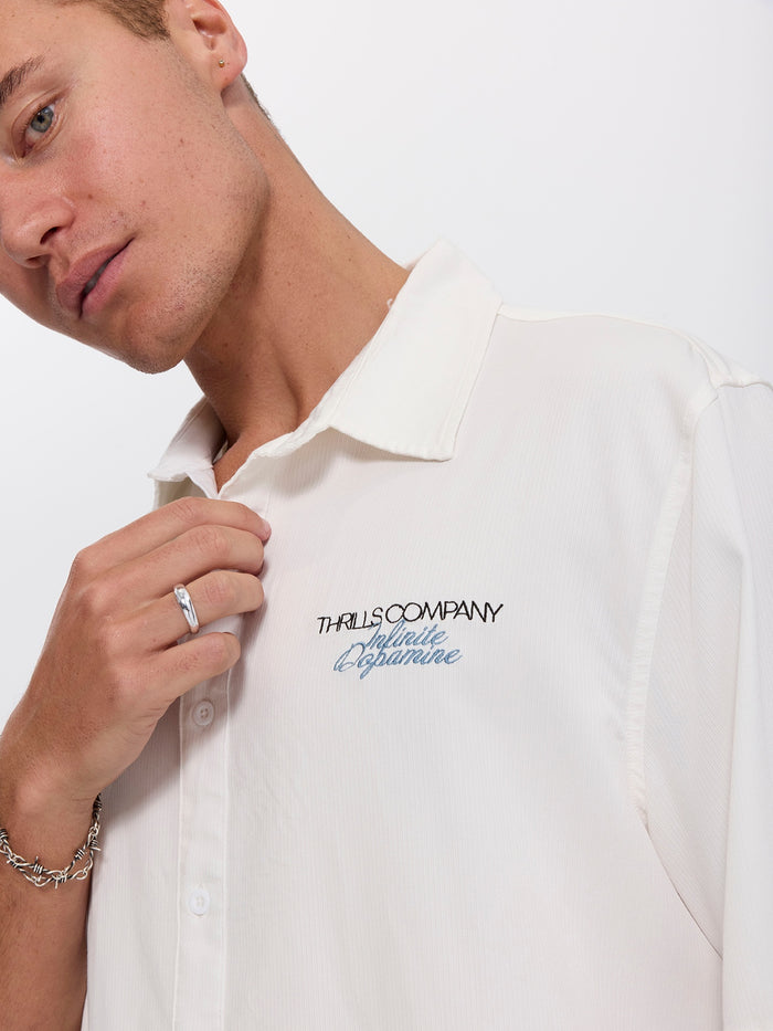 Lost Cause Cropped Short Sleeve Shirt - White XS