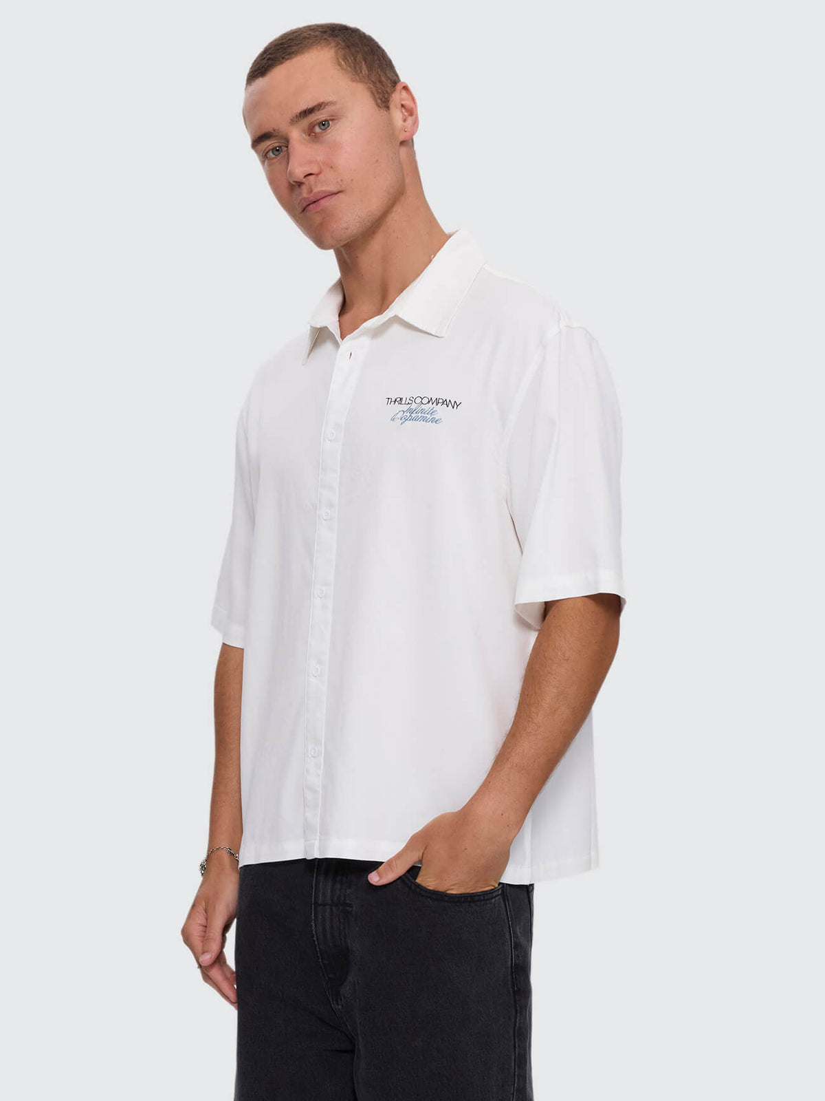 Lost Cause Cropped Short Sleeve Shirt - White XS