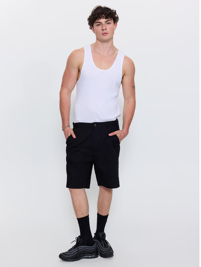 Mid Slacker Chino Short - Black
