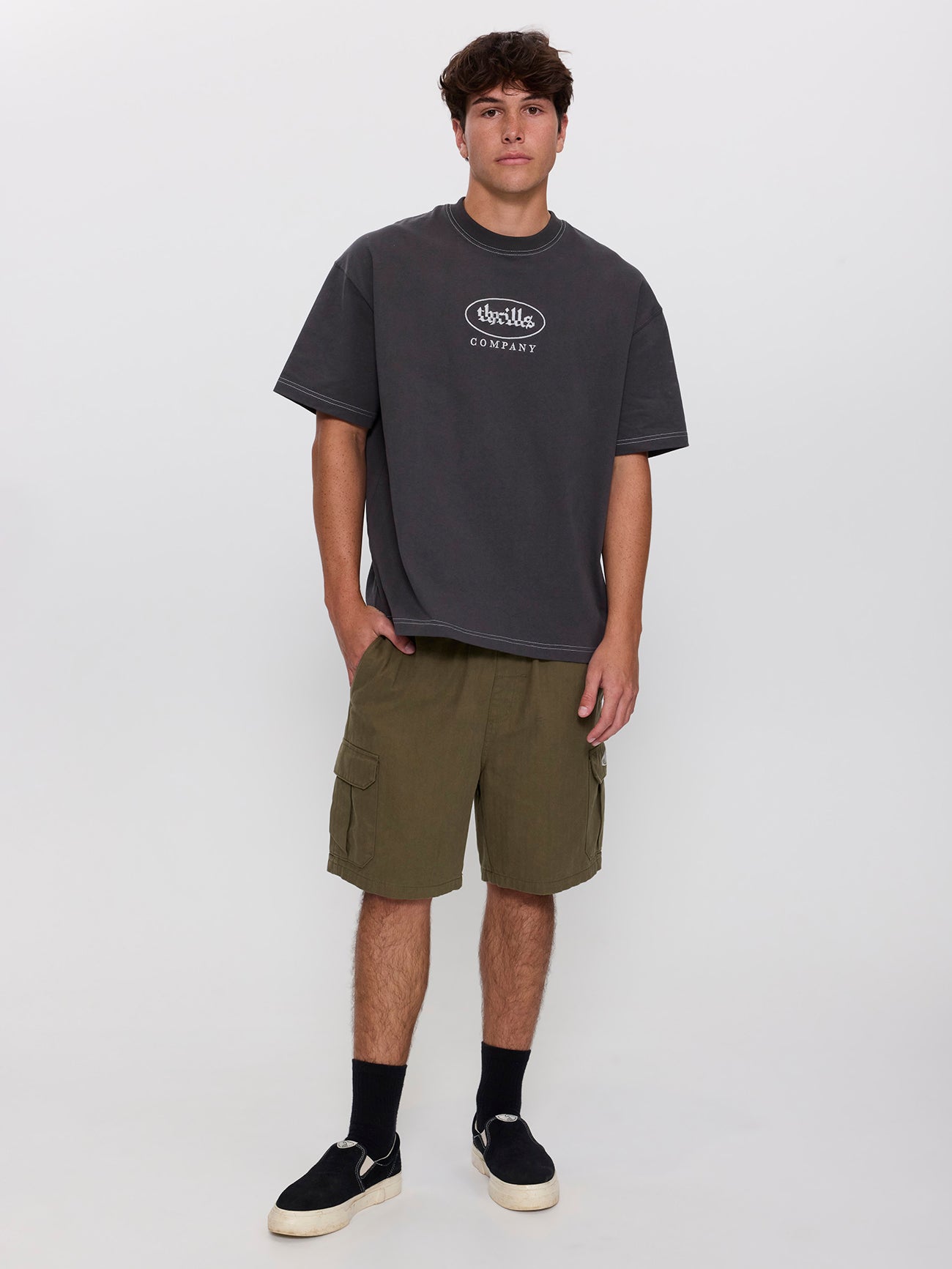 Bueno Elastic Cargo Short - Military Green 26