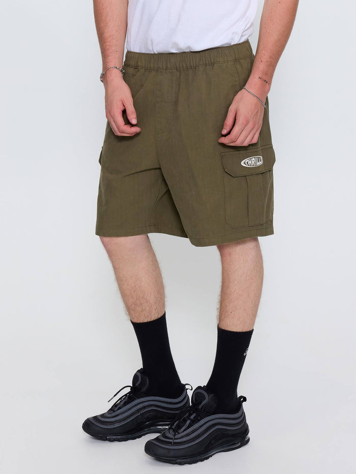 Bueno Elastic Cargo Short - Military Green 26