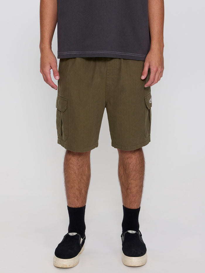 Bueno Elastic Cargo Short - Military Green 26