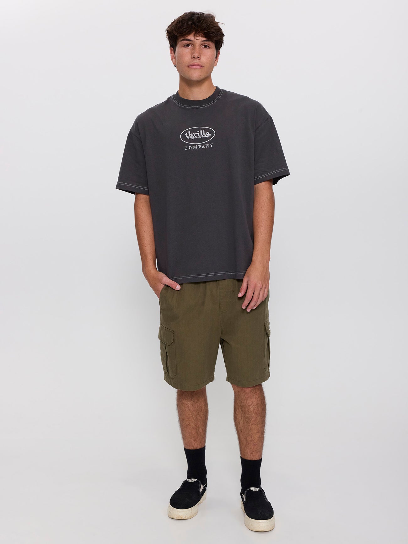 Bueno Elastic Cargo Short - Military Green 26