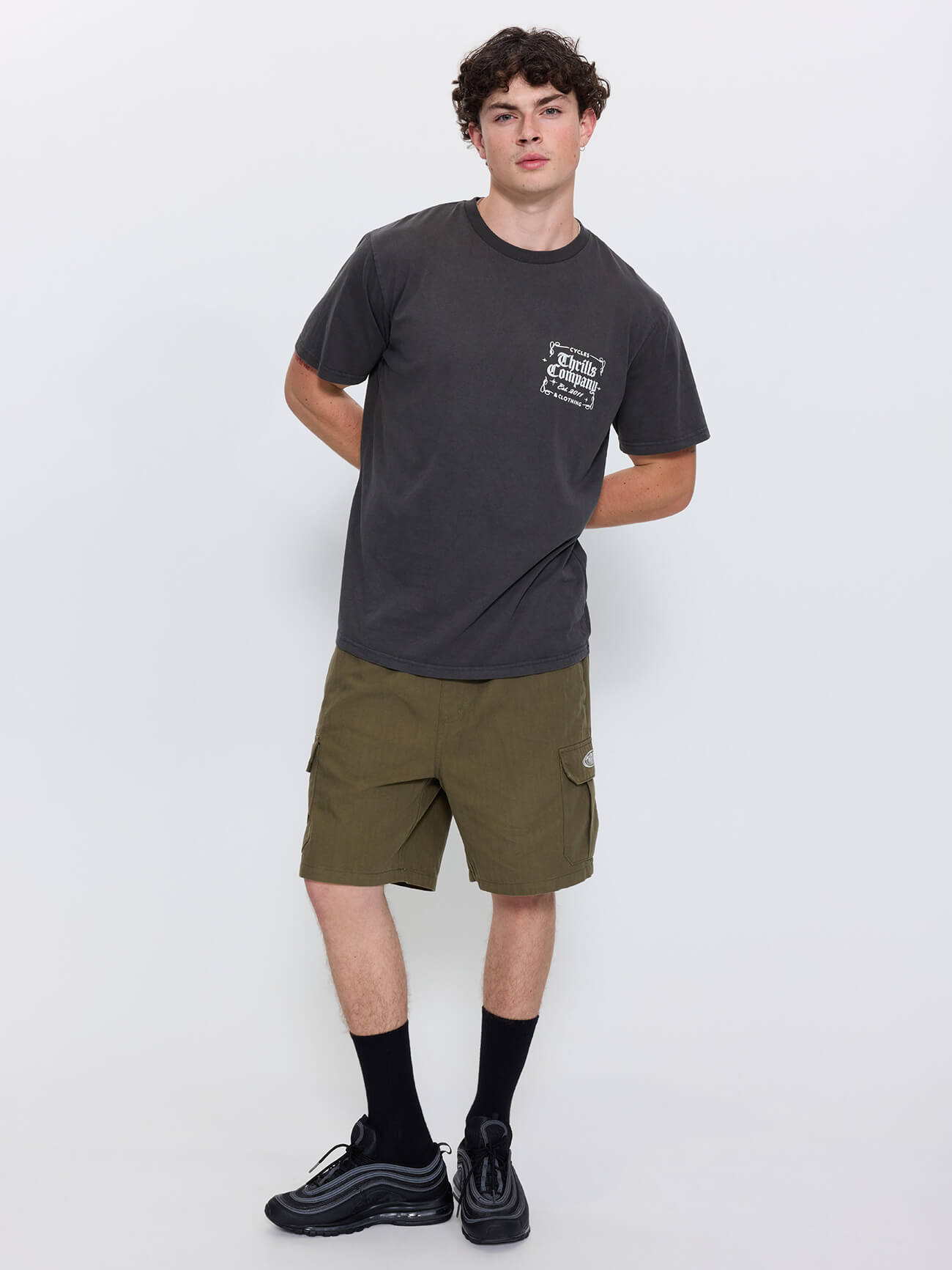 Bueno Elastic Cargo Short - Military Green 26