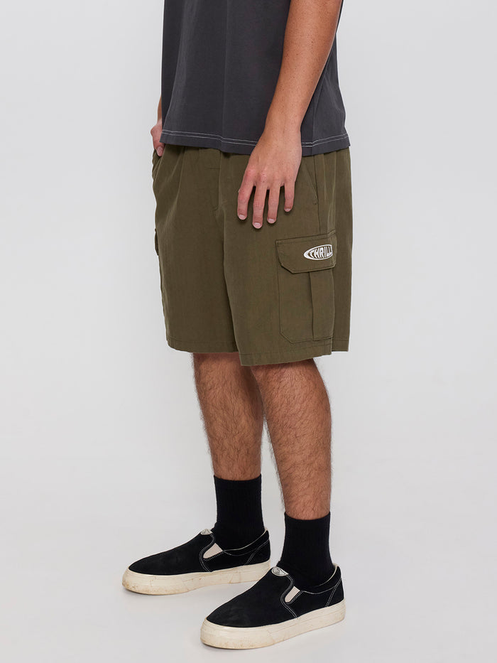 Bueno Elastic Cargo Short - Military Green 26