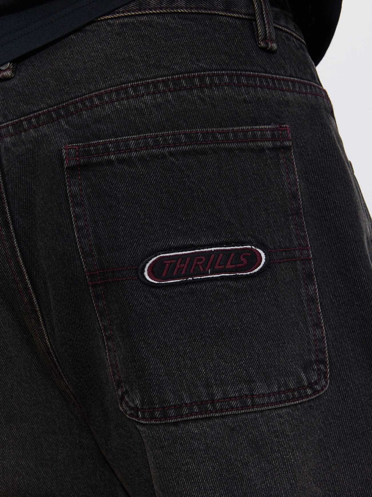 Built To Win Mid Slacker Relaxed Long Denim Short - Licorice 26