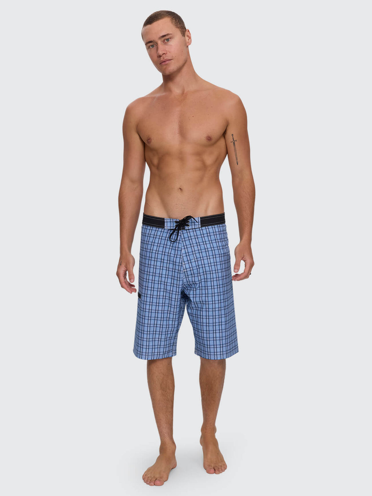 Lost Cause Check Boardshort - Vintage Blue
