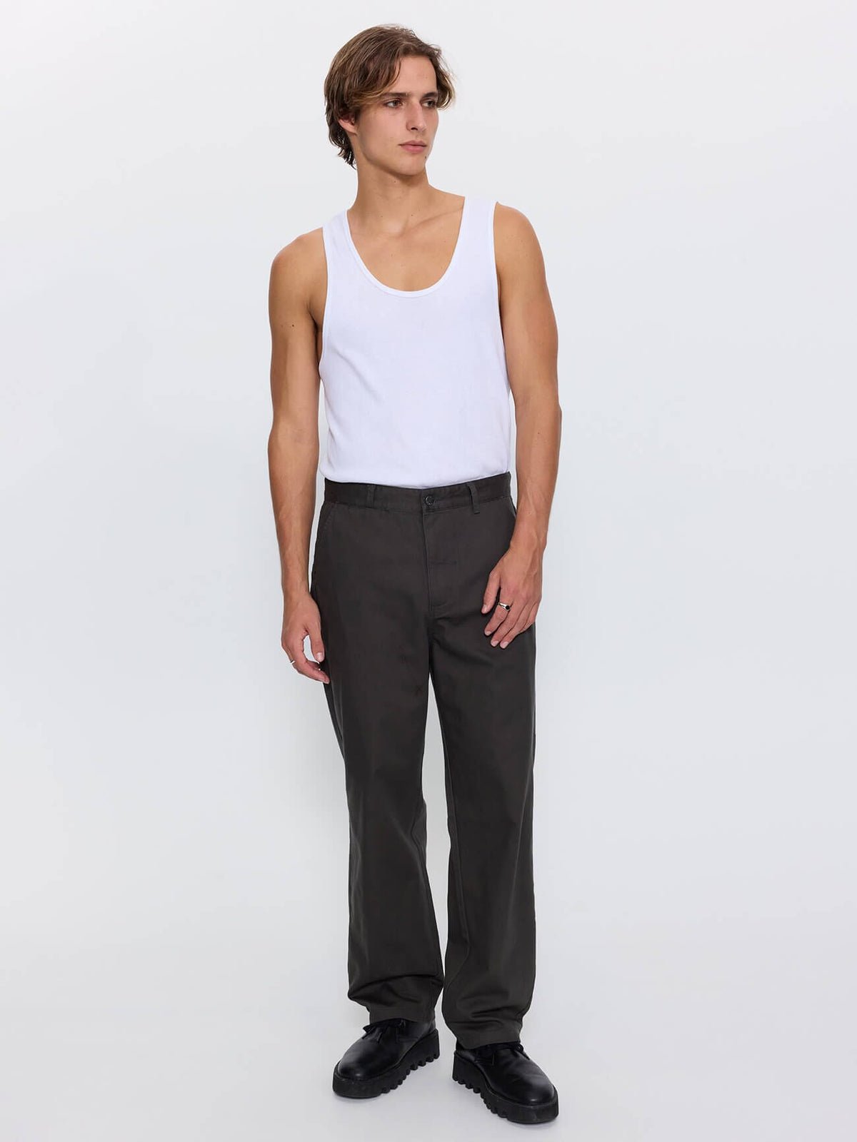 Mid Slacker Chino Pant - Oil Green 26