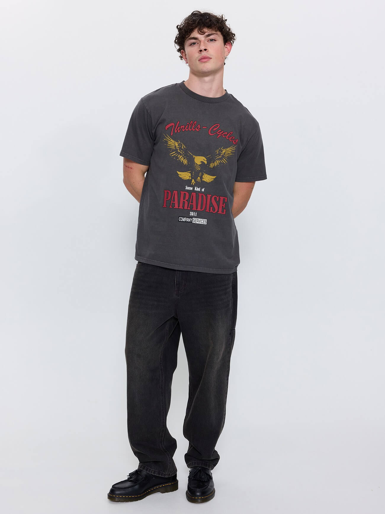Built To Win Mid Slacker Relaxed Long Denim Jean - Licorice 26