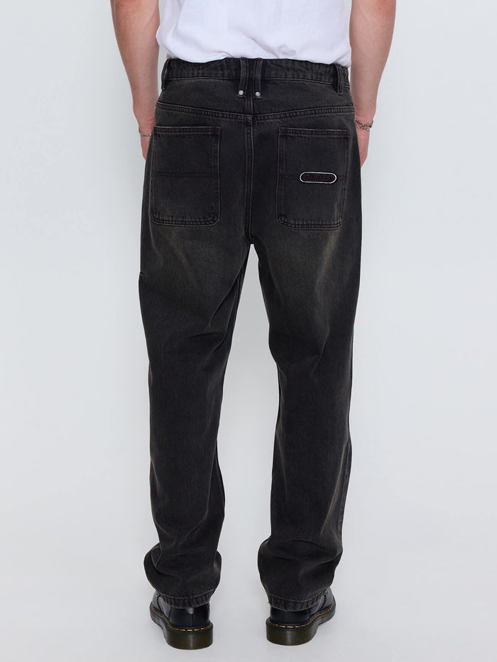 Built To Win Mid Slacker Relaxed Long Denim Jean - Licorice 26