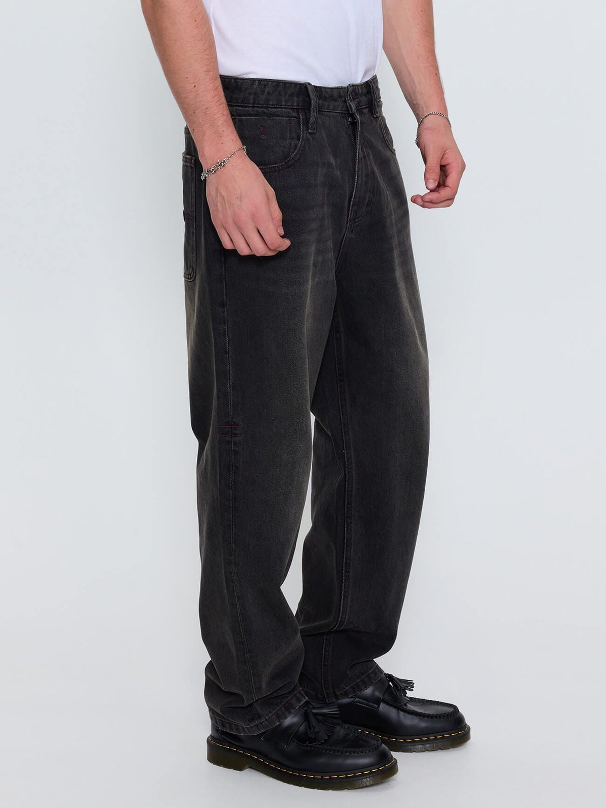 Built To Win Mid Slacker Relaxed Long Denim Jean - Licorice 26