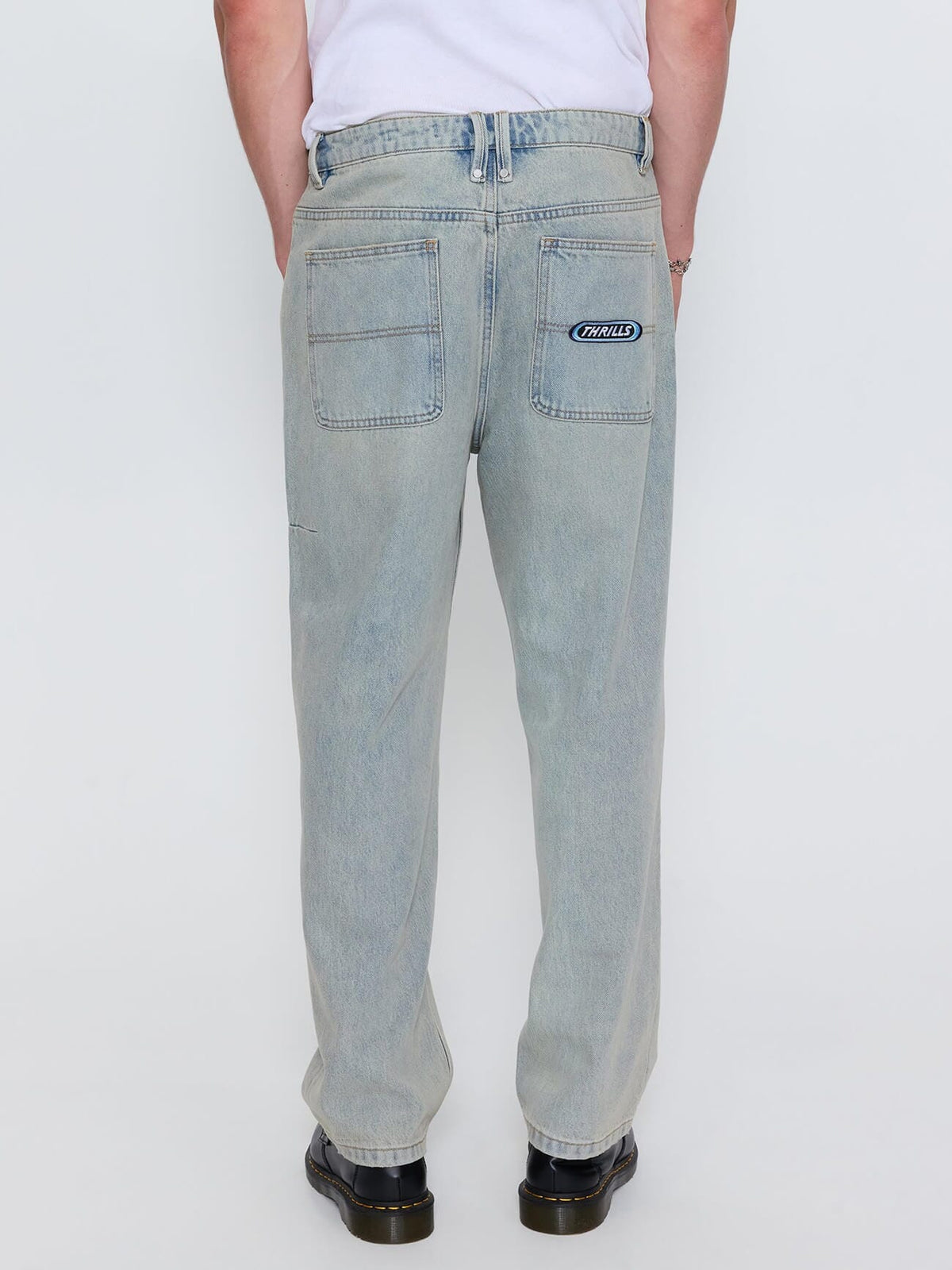 Built To Win Mid Slacker Relaxed Long Denim Jean - Light Granite Blue 26