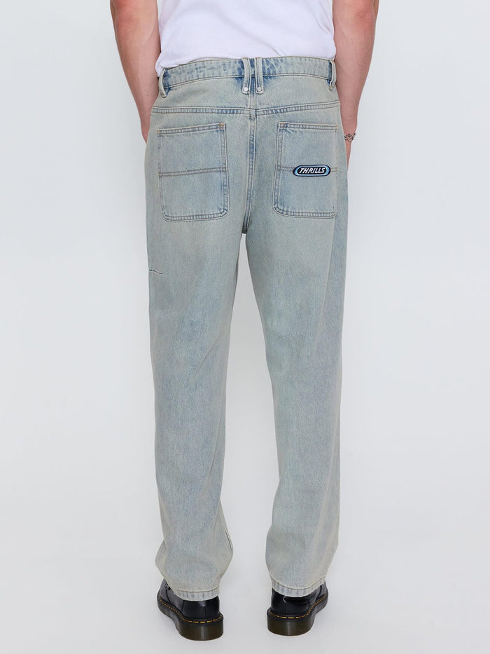 Built To Win Mid Slacker Relaxed Long Denim Jean - Light Granite Blue 26