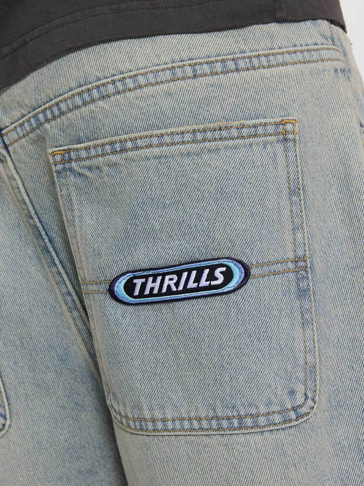 Built To Win Mid Slacker Relaxed Long Denim Jean - Light Granite Blue 26
