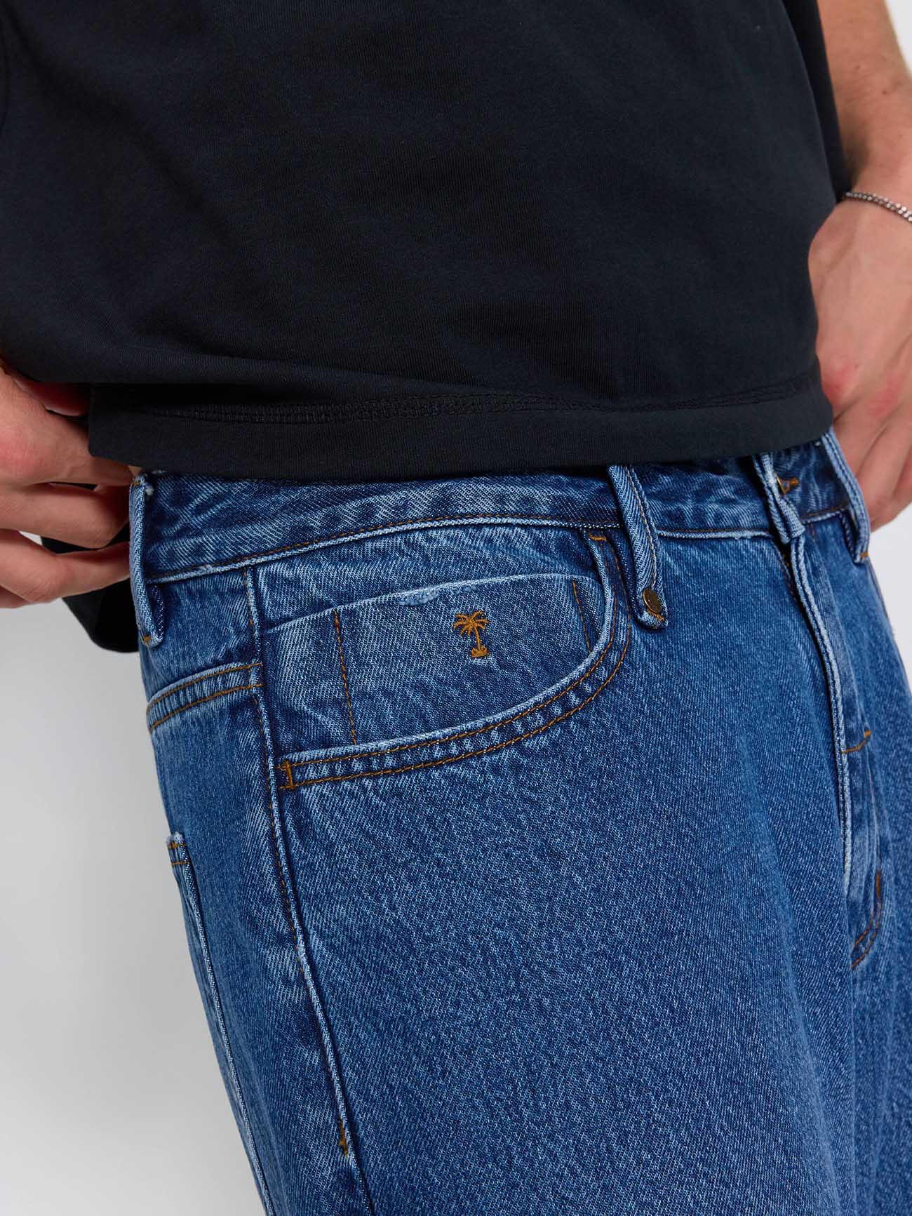 Mid Slacker Relaxed Denim Jean - Darker Dust Blue 26