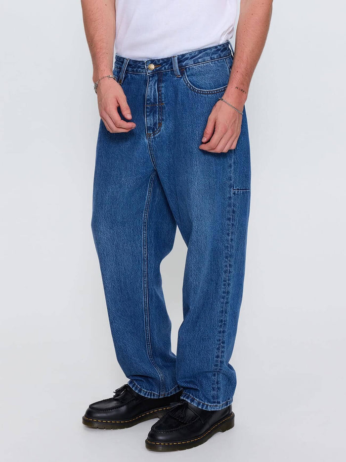 Mid Slacker Relaxed Denim Jean - Darker Dust Blue 26