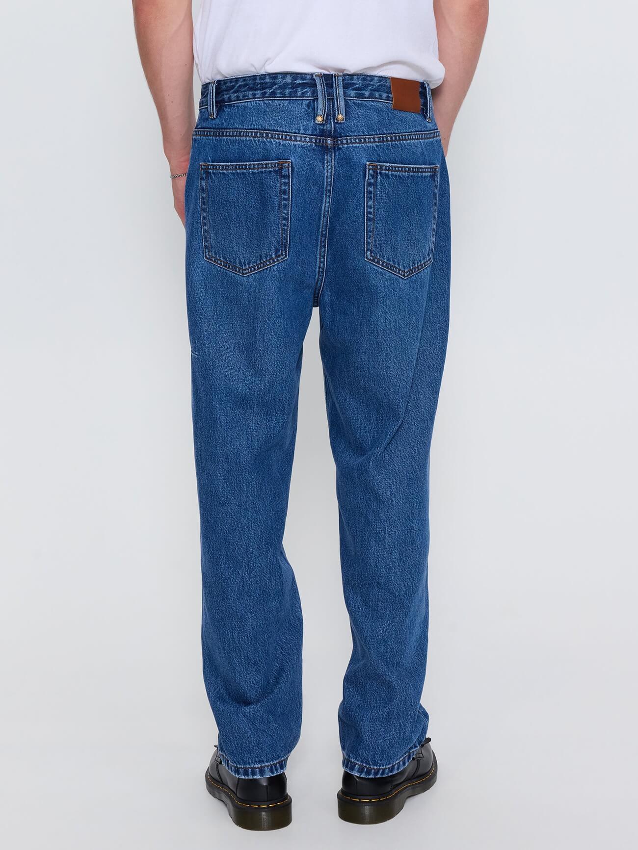 Mid Slacker Relaxed Denim Jean - Darker Dust Blue 26