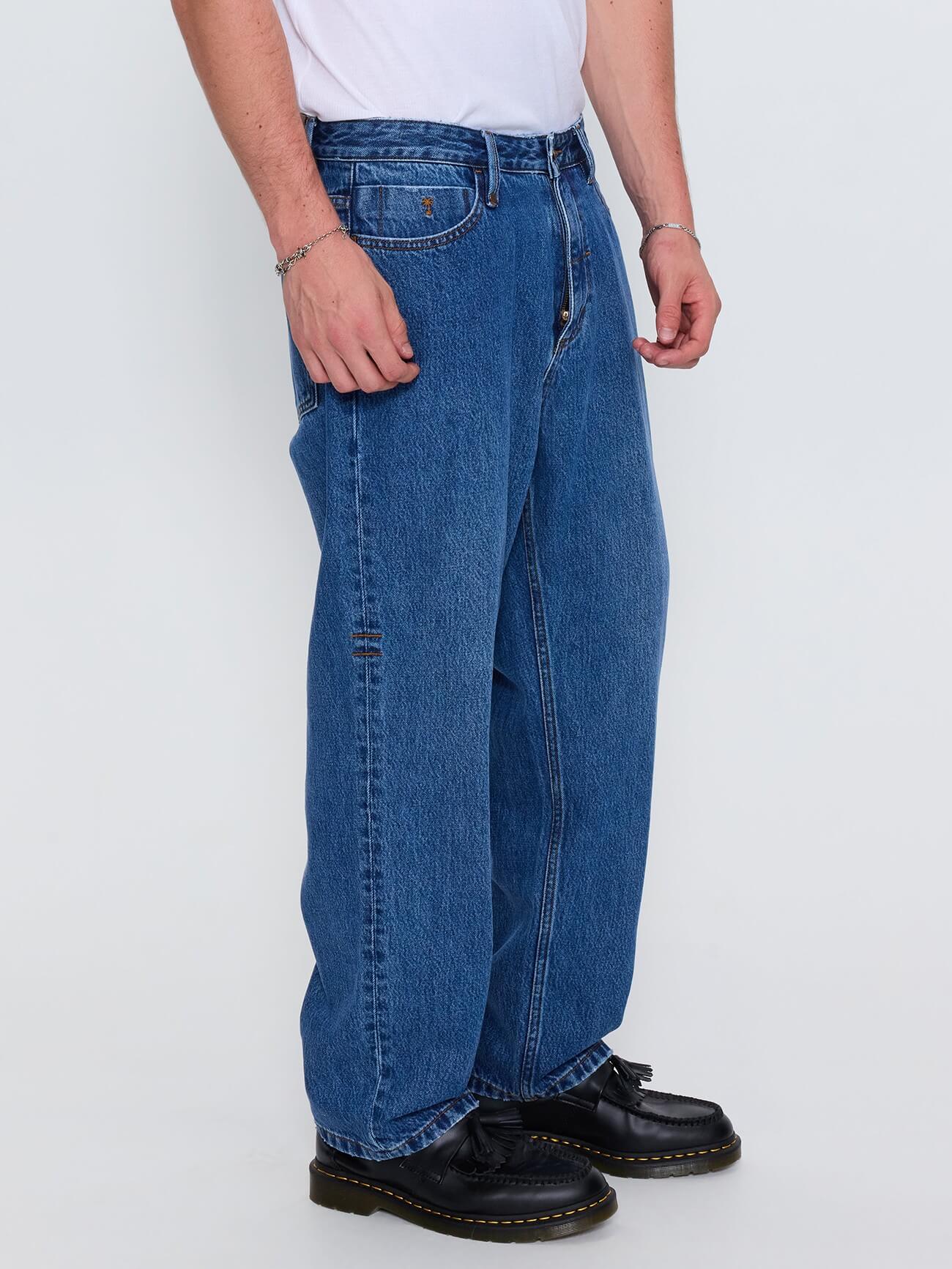 Mid Slacker Relaxed Denim Jean - Darker Dust Blue 26