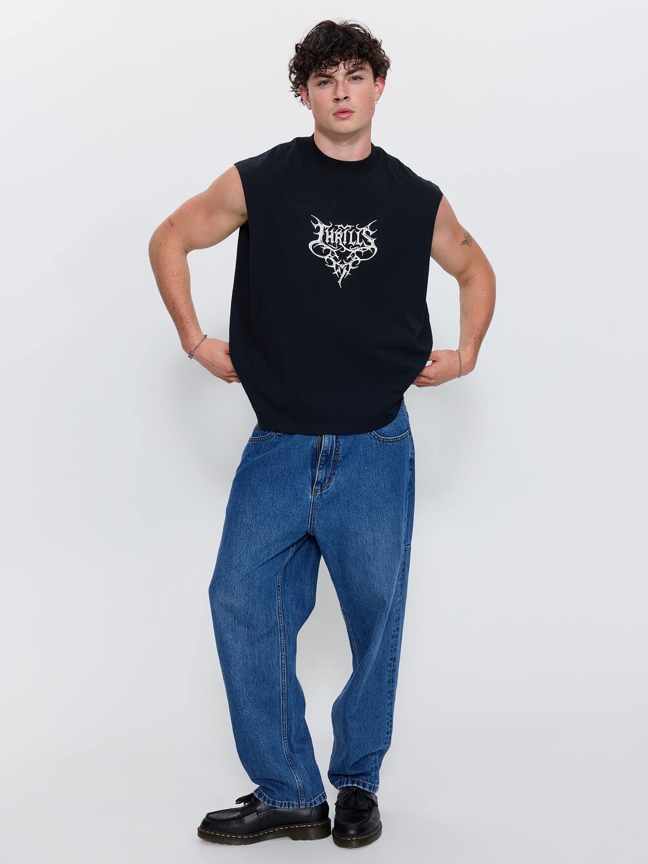 Mid Slacker Relaxed Denim Jean - Darker Dust Blue 26
