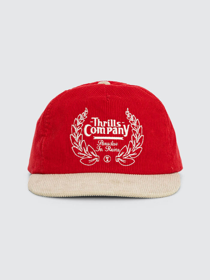 Crest 5 Panel Cap - Racing Red