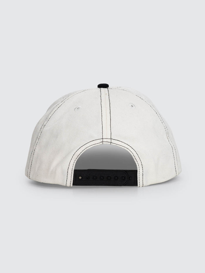 One Stop 5 Panel Short Brim Cap - Bone - Black