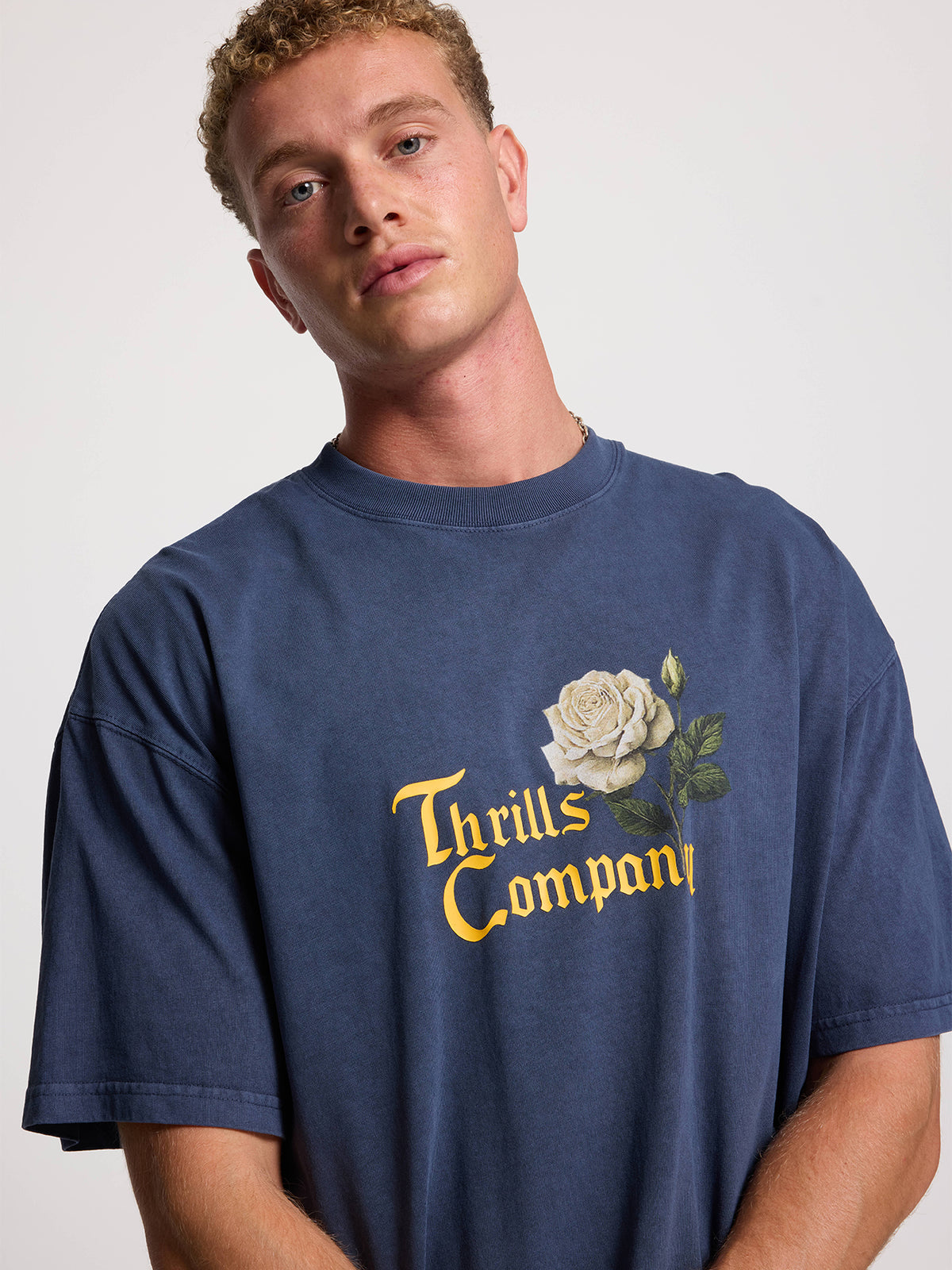 A New Paradise Box Fit Oversize Tee - Heritage Navy XS