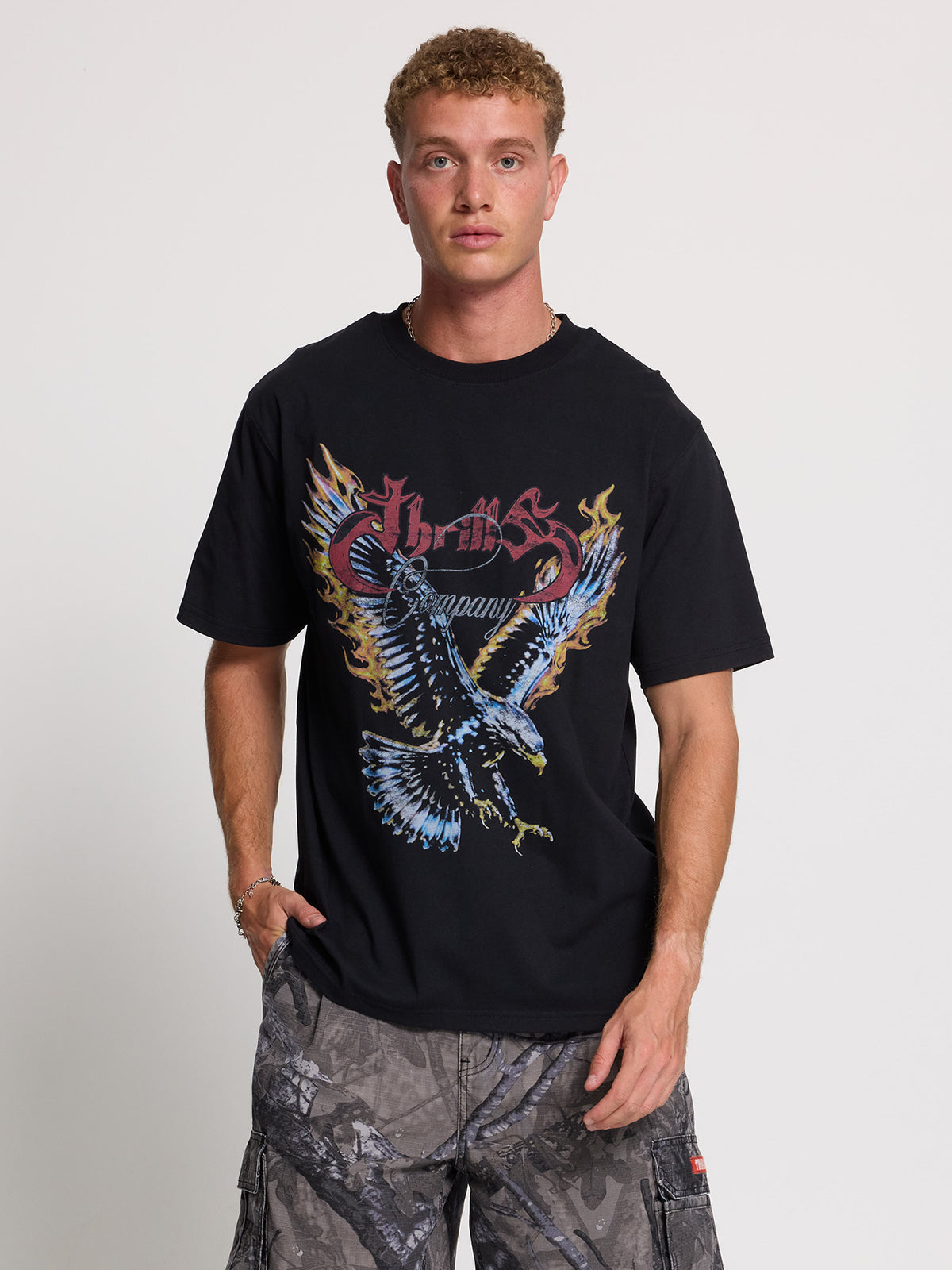 Scorched Merch Fit Tee - Washed Black XS