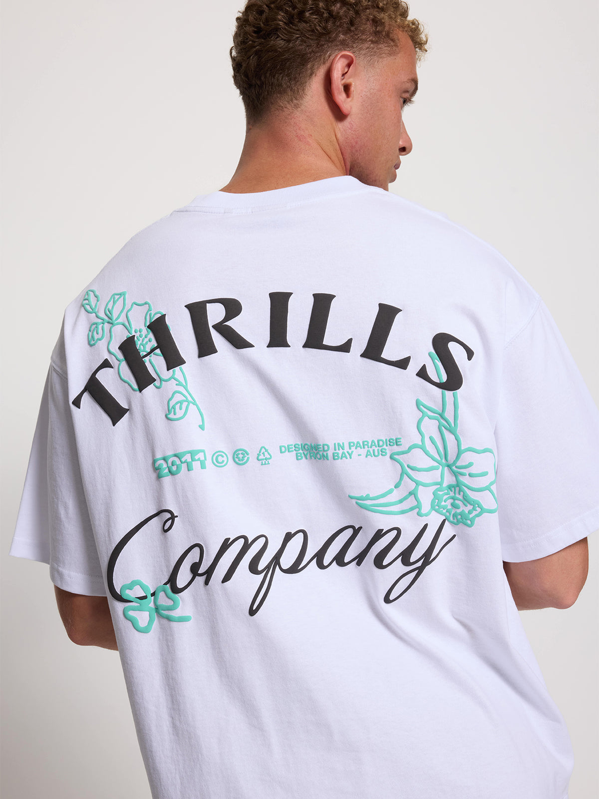 Aloha From Thrills Box Fit Oversize Tee - White XXS