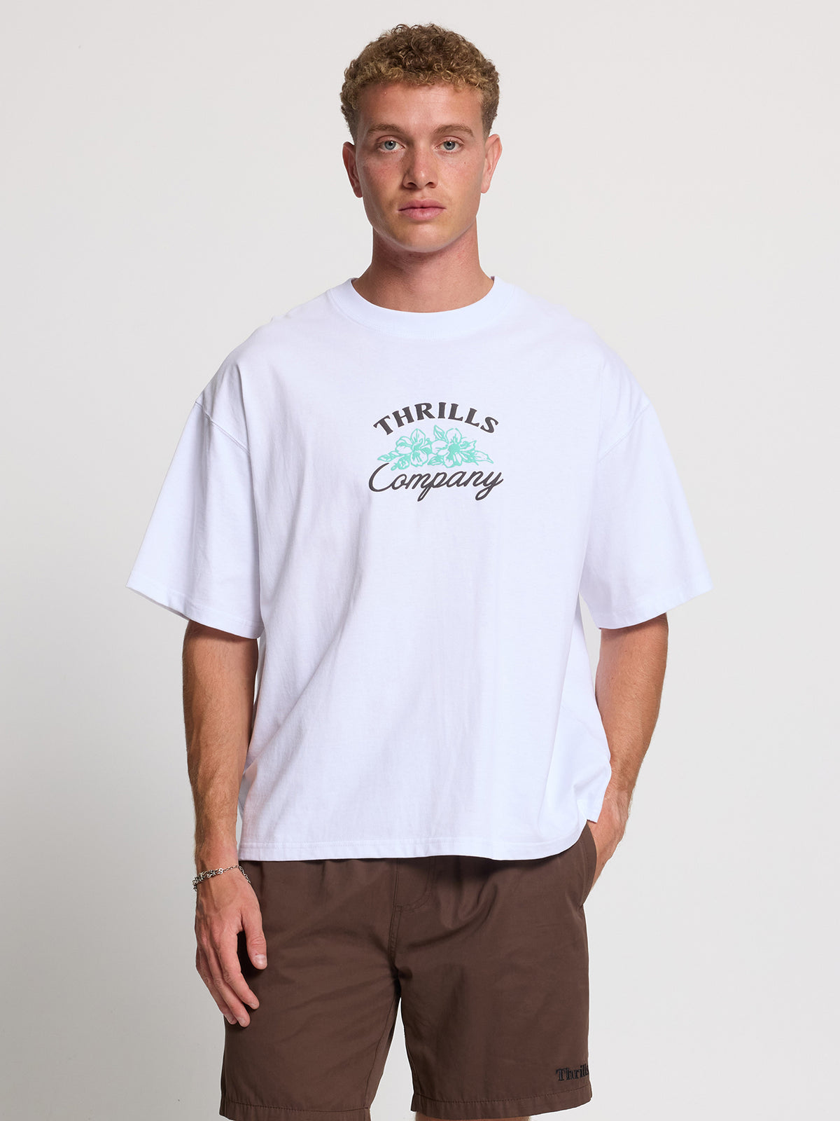 Aloha From Thrills Box Fit Oversize Tee - White XXS