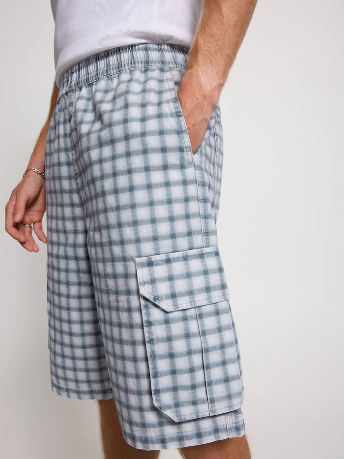 Prism Big Slacker Elastic Waist Cargo Short - Dirty White 26
